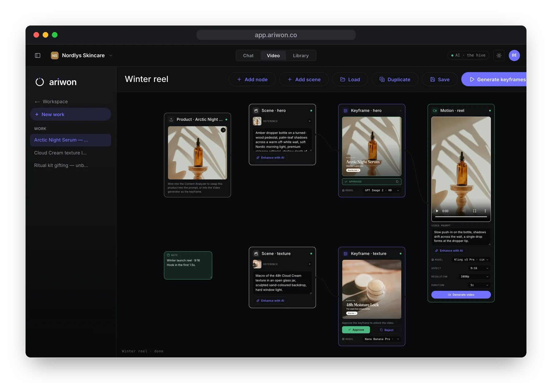 Ariwon Studio node canvas